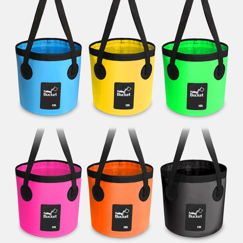 12L / 20L Waterproof Water Bucket Outdoor Fishing Bucket Folding
