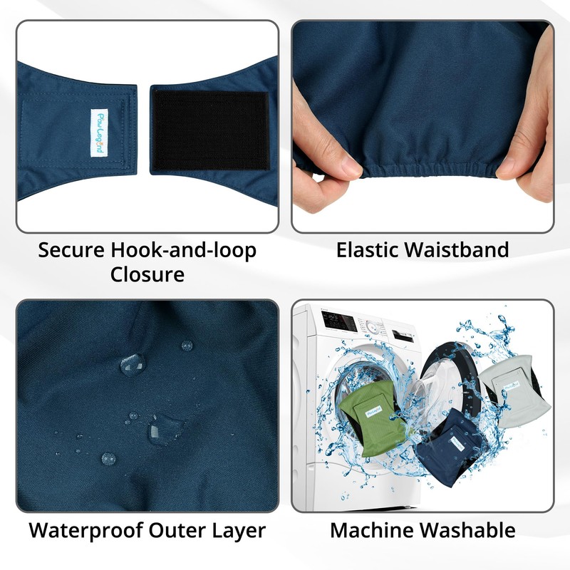 Paw Legend Washable Dog Belly Band Wrap Diapers for Male