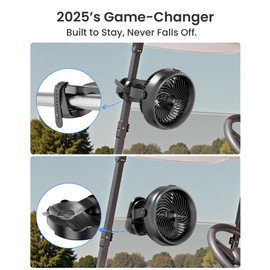 Koonie 10000mAh Battery Operated Misting Fan with Clip, Portable 8'' Mist Fan for Desk with Max. 48 Hours Runtime, 3Speeds, 2 Spray Modes, 200ML Tank for Golf Cart Home Office Travel Camping Stroller