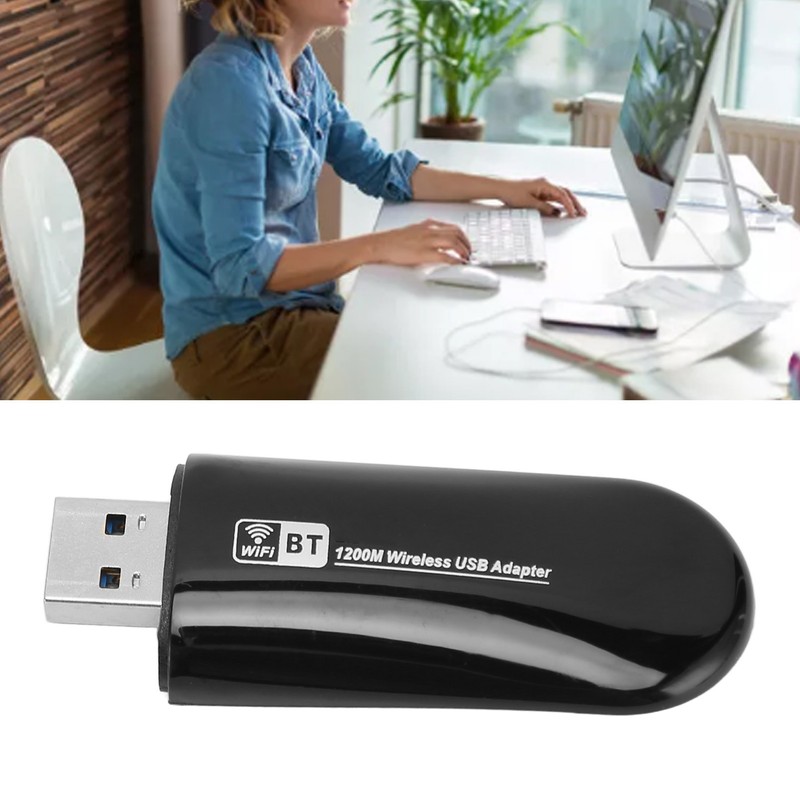 Wireless USB Adapter Desktop Computer 1200Mbps Wireless Network Card Dual