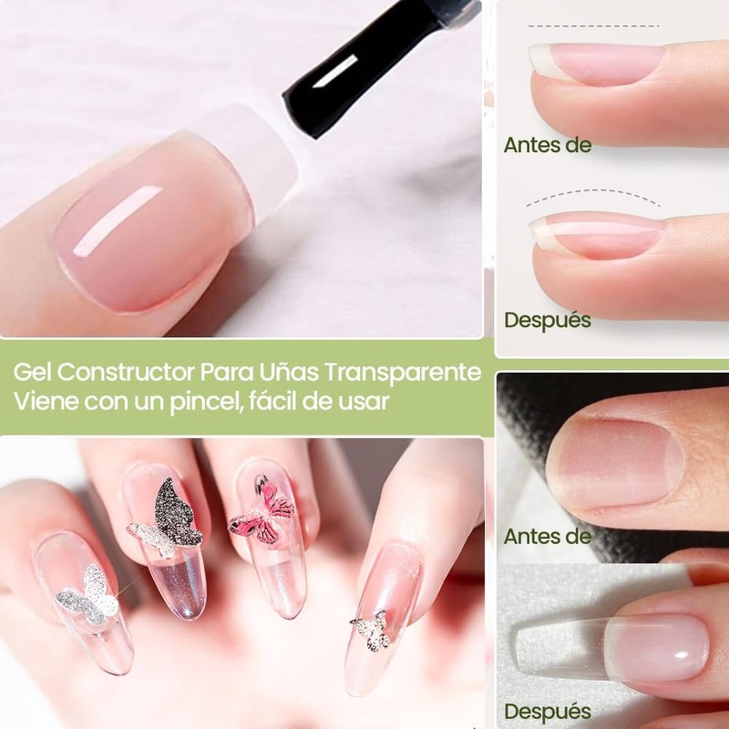 INTOBAS 5 in 1 Gel Nail Builder Kit Clear Builder