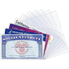 10 Pack Social Security Card Protector Sleeves, Ultra Clear & Durable 31Mil  SSN/ Medicare/Credit Card Holder, Soft ID/Debit/Credit Card Covers - Color: 6