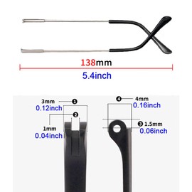 LCLONY Glasses Replacement Legs Metal Eyeglasses Leg Glasses Arm Replacement Double Teeth Eyeglasses Leg Repair Kit (Gun Color)