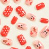 24 Pcs Christmas Square Press on Nails Short Acrylic Fake