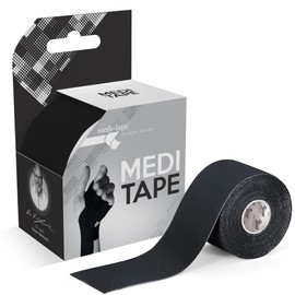 Medi-Tape Sport 5 m Latex-Free Kinesiology Tape with 150% Elasticity, Breathable & Waterproof Physio Tape for Ultimate Hold, Kinesio Tape in Black