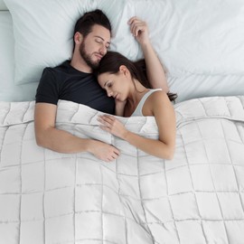 CYMULA Weighted Blanket for Adults (20lbs 88"x104" King Size) - Cooling Breathable Heavy Blankets for Summer Winter - Ultra Microfiber Soft Comfort Blanket with Glass Beads - Gifts for Men/Women