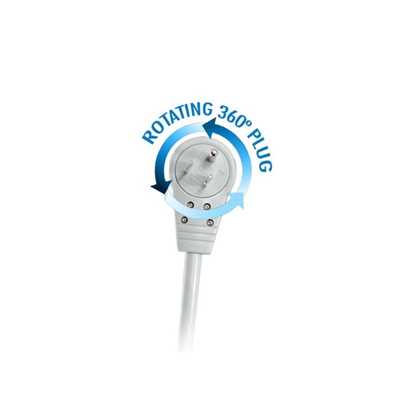 ACL 10 Feet Surge Protector, Flat Rotating Plug, 6 Outlet,