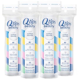 Q-Tips Beauty Luxe Cotton Rounds 80 Count 4-Pack – Hypoallergenic Makeup Remover Pads, Beauty & Personal Care Essentials