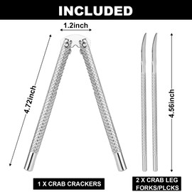 Classic Nutcracker Set Pecan Walnut Nut Cracker Tool Lobster or Crab Seafood Cracker With 2Picks,Stainless Steel