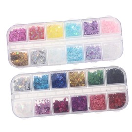 Mikinona 2 Sets Glitter Paillette Manicure Sequins 3d Glitter Confetti for Nail Arts