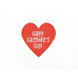 48 Heart Stickers. Happy Valentine's Day Stickers, Red Valentine Stickers (#703)