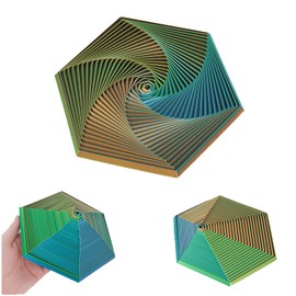 Fractal Fidget Hexagon, 3D Printed Hexagonal Toys,Hexagon Fidget Toy，Infinity Cube Fidget Toy 3D Printed Anxiety Toys for Stress Relief and Desk Fidgeting(5.75in)-B