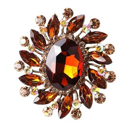 GFM® Vintage Inspired Bridal Wedding Brooch with Crystal and Rhinestones - Christmas, Birthday, Mother's Day, Valentine's Day, Wedding Anniversary (SA-BRCH-0033-VI-001-KEK)