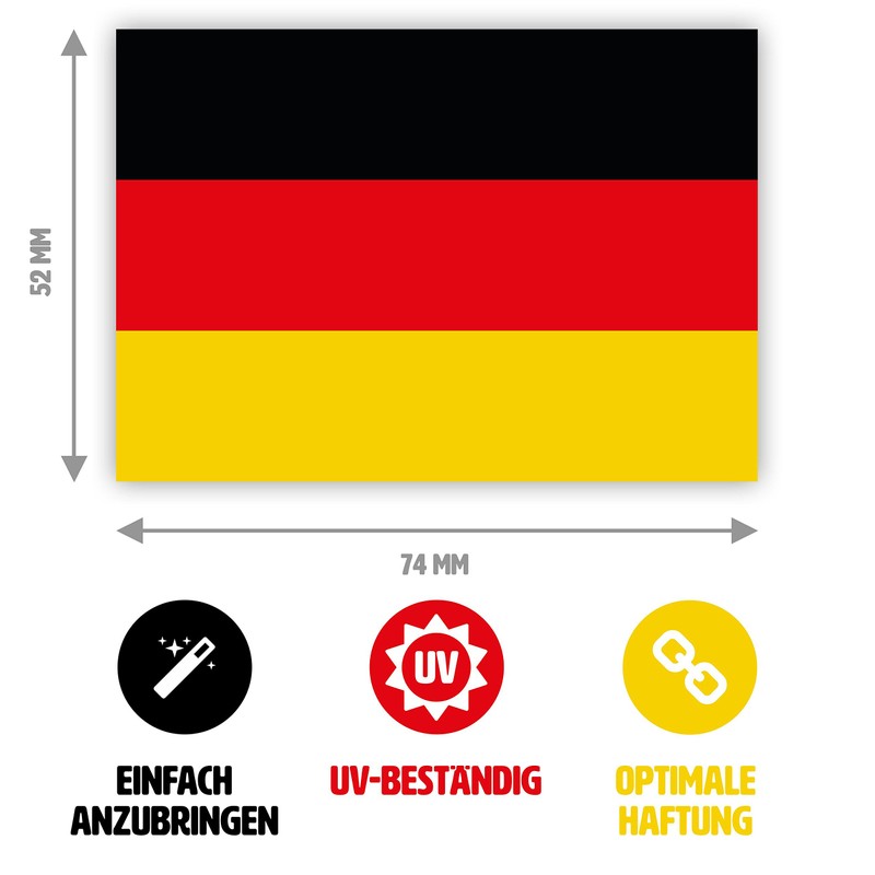 HouseholdBasics 10 x Germany Flag Stickers 7.4 x 5.2 cm
