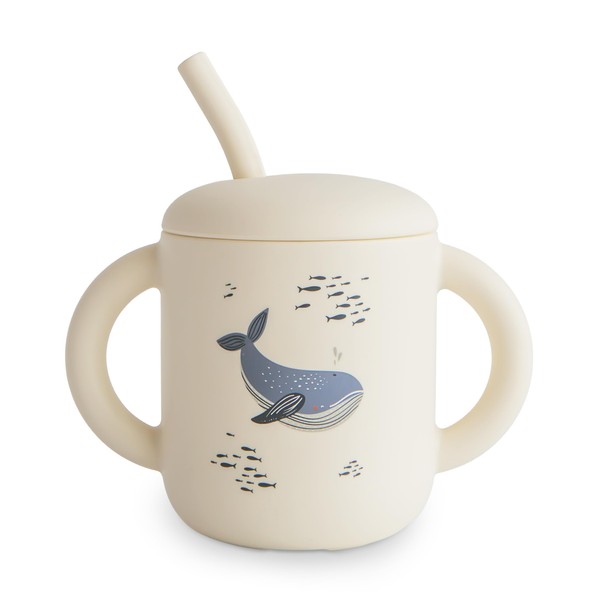 mushie 100% Silicone Training Cup & Straw for Toddlers |