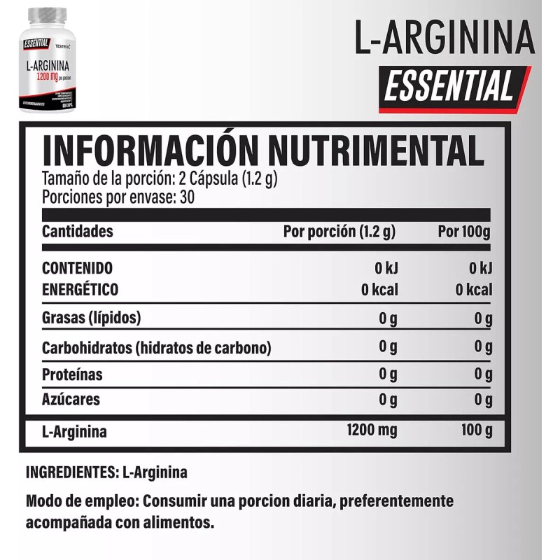 Testrol Combo Arginina Essential + Citrulina Essential 60 Caps C/u