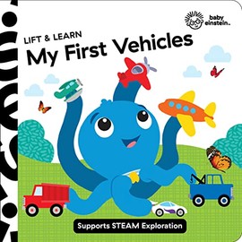 Baby Einstein - My First Vehicles Lift and Learn Lift the Flap Board Book - Supports STEAM Exploration - PI Kids