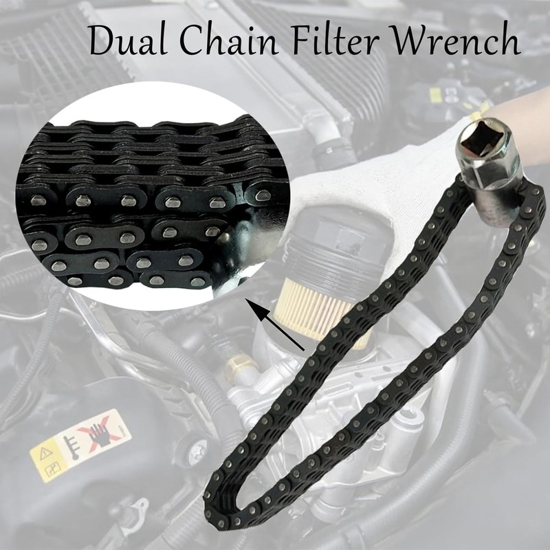 Automotive Oil Filter Chain Wrench Adjustable Oil Filter Wrench Double