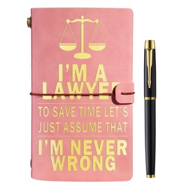 Muzuis Lawyer Gifts for Women Funny Appreciation Lawyer Gifts, Birthday Christmas Graduation Gifts for Lawyers Graduate Law Student - Embossed Leather Journal Notebook