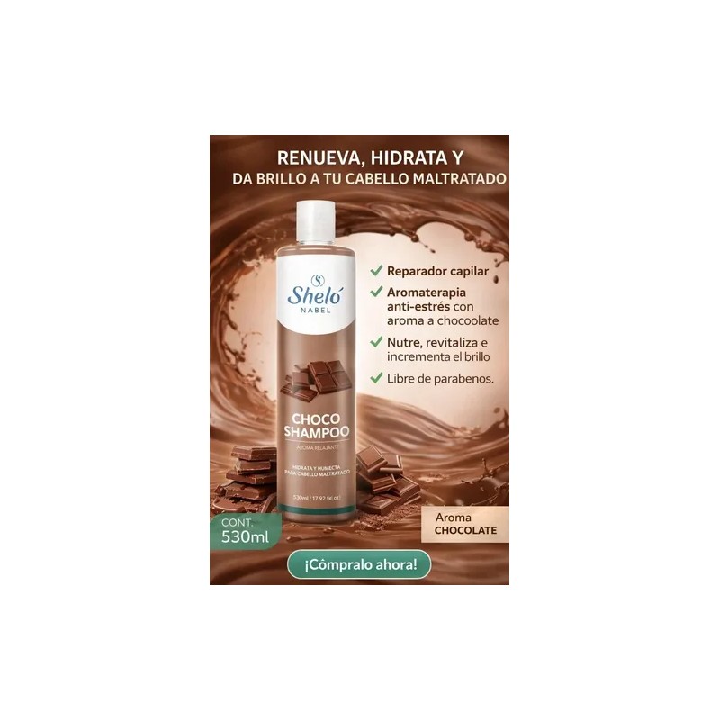 Choco Shampoo Para Cabello Maltratado 530ml Shelo Nabel