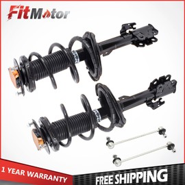 fitmotor Front Struts w/ Coil Spring Sway Bar End Link For Toyota Highlander Lexus RX330
