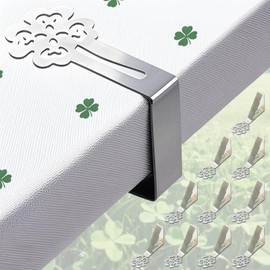 CUNGLIN Tablecloth Clips Stainless Steel Pack of 10 Tablecloth Clips Table Cover Clips for Thick Tables, Garden Table, Restaurant, Family Dining Table Outdoor Tablecloth Clips Table Cloth Clips