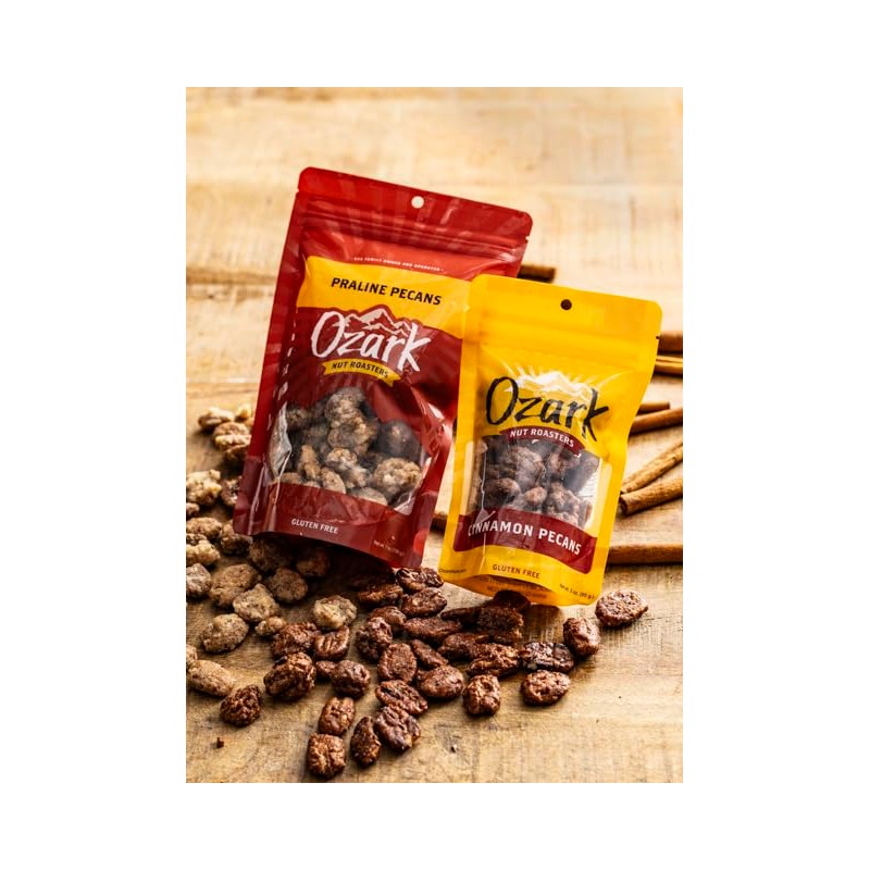 OZARK NUT ROASTERS: Cinnamon-Coated Pecans, Cinnamon Spice Flavored Snacks, World-Class