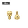 sourcing map Knurled Screws M4 x 8 mm Brass Shoulder