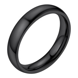 Bestyle 4mm Black Wedding Band Ring Men Women Minimalist Plain Knuckle Stacking Thumb Rings/Finger Rings for Boys Grils, Size 11