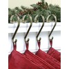 Haute Decor Stocking Scrolls Stocking Hanger- 4 Pack Holly Embossed