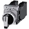 Siemens 3SU11502BL601LA0 Selector Switch, Illuminable, Complete Unit, 22mm, Metal, White,