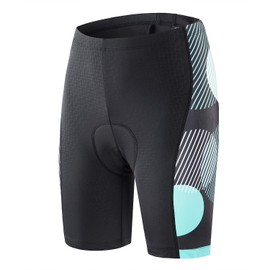 BEROY - Pantalones cortos de bicicleta para mujer con acolchado de gel 3D, pantalones cortos de ciclismo para mujer (XXL, verde)