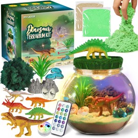 Dinosaurier-Geschenke – Dinosaurier-Terrarium-Set für Kinder – Geburtstagsgeschenk für Jungen im Alter von 4, 5, 6, 7, 8–12 Jahren – Dinosaurier-Spielzeug – Bastelset, Weihnachten Geschenke Kinder