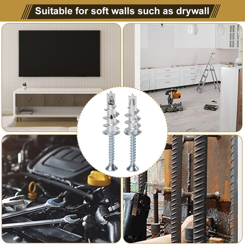 Mivanta 30 x Plasterboard Wall Plugs - Self Drilling Cavity