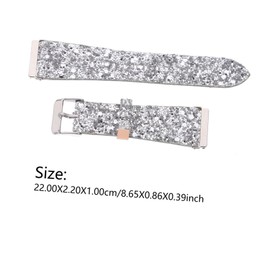 BIUDECO 1pc Glitter Watch Strap for Watch Bling Fashion Replacement Wristband Silver