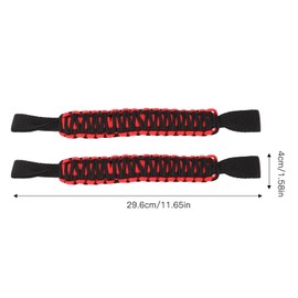 Paracord Grab Handles Grip Handle,Roll Bar Grab Handle,29.6cm Headrest Roll Bar Grab Handles Nonslip Paracord Handle Grips Universal for Car SUV ATV UTV RV (Black Red)