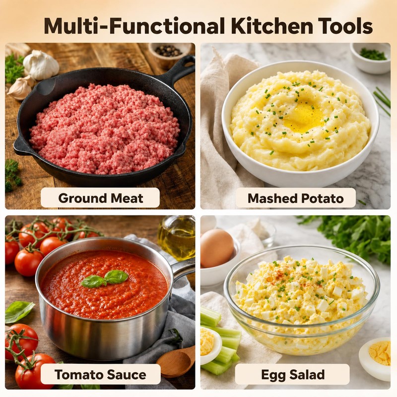 HAPYHOOM 304 Stainless Steel Meat Chopper, 6 Blade Ground Beef