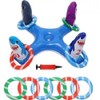 6 Pcs Inflatable Shark Pool Ring Toss Games Toys Floating