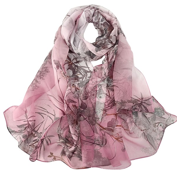 BLURBE Chiffon Scarf Women - Ladies Scarves Lightweight Floral Print