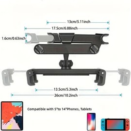 Car Headrest Tablet Mount, Car Headrest Tablet Holder, Seat Back Tablet Mount, Storage Holder for Tablet & Phone, Boyfriend Gift, Car Accessories:_Red And Black_one-size