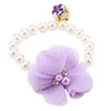 Collar de con Flor de Perlas con Campana, Collar Elástico