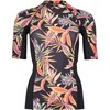 O'Neill Anglet Women's Surf Shirt, Black Tropical Flower