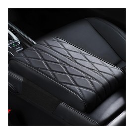 Osilly Car Armrest Cover, Auto Leather Waterproof Center Middle Console Cover Pad, Vehicle Memory Foam Armrest Seat Box Cushion Protector, Universal for SUV, Truck, RV and More (Black)