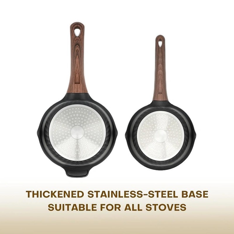 Vinchef New Nonstick Sauce Pot Set with Lids, 3QT Saucepan