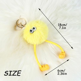 YCVBCY Key Fob, Cute Pompoms Keyring with Cute Soft Plush 4 Pieces Key Fob Car Backpack Decorations, Handbags Decorations, multicoloured