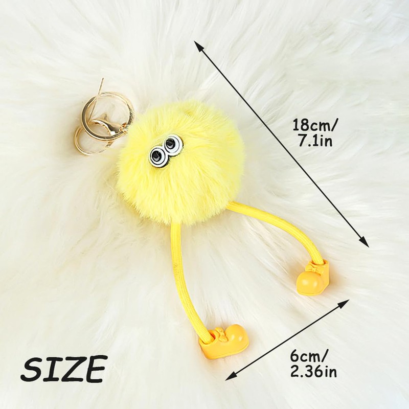 YCVBCY Key Fob, Cute Pompoms Keyring with Cute Soft Plush