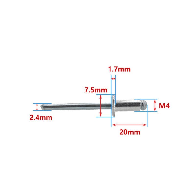 100Pcs Blinds Rivets for M4,Aluminum Blinds Rivets,Pulling Aluminum Rivets,Round Pop