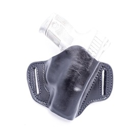 OUTBAGS USA LP2XDS33 (Black-Right) Black Full Grain Heavy Leather OWB Open Carry Pancake, Side Carry Belt Holster for Springfield Armory XDs 3.3" 9mm and 45ACP. Handcrafted in USA.