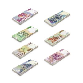 Scratch Cash Bundle - Lire Money to Play - 7 Bats 25 x 1,000, 2,000, 5,000, 10,000, 50,000, 100,000 and 500,000 (Actual Sizes)