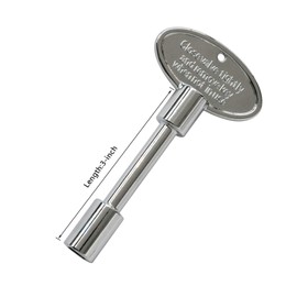 Skyflame Universal Gas Valve Key Fits 1/4" and 5/16" Gas Valve Stems, for Fire Pit and Fireplace, Polished Chrome - 3 Inches